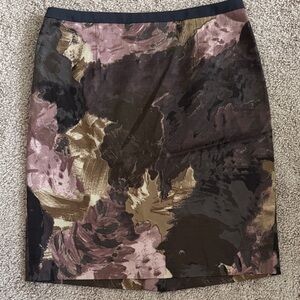 LOFT Abstract Mini Skirt in Black, Brown, and Pink